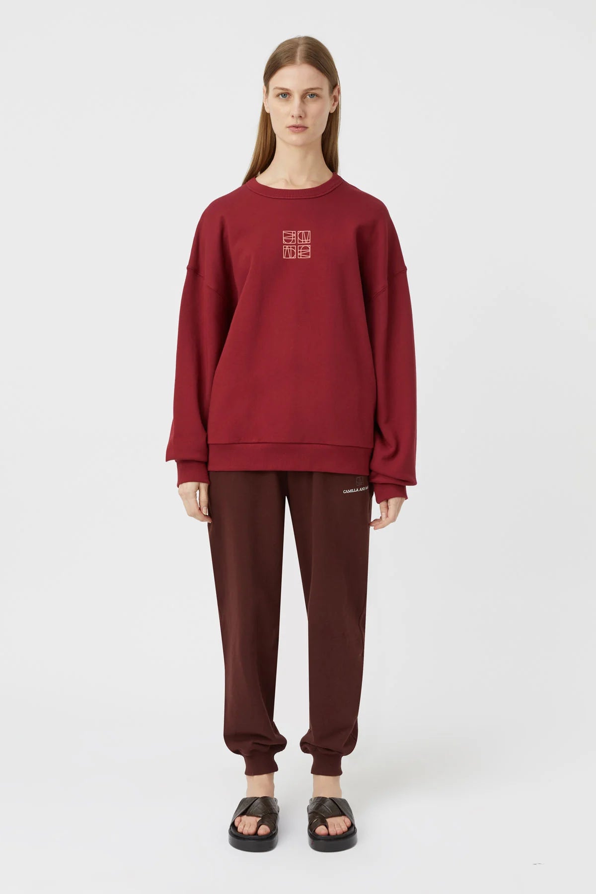 Monica Crew | Burgundy