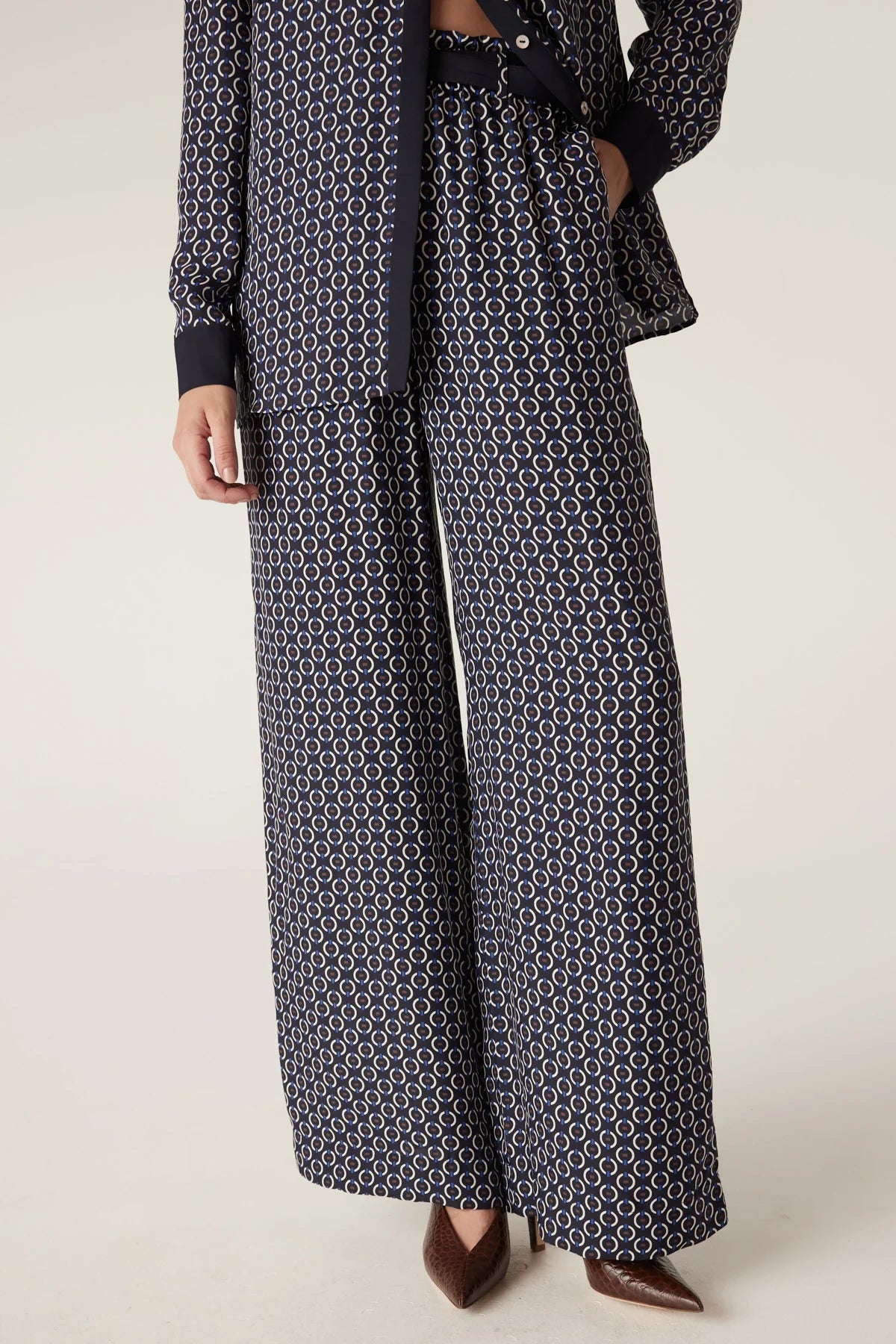 Willa Wide Leg Pant | Chain Print