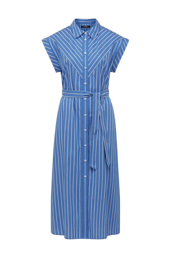 Felicity Stripe Poplin Dress | Blue Stripe