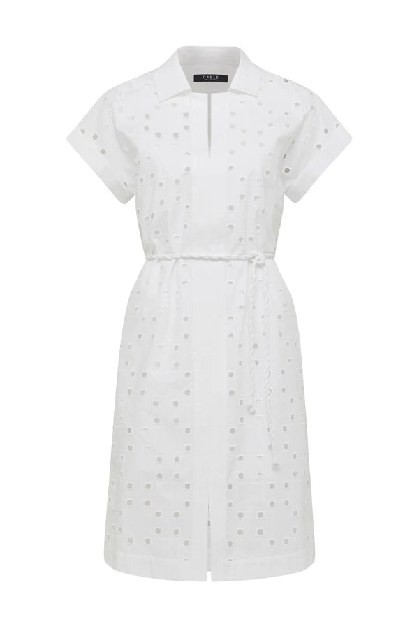 Ally Embroidered Dress | White