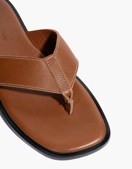 Nadia Sandal | Chestnut Contrast Stitch