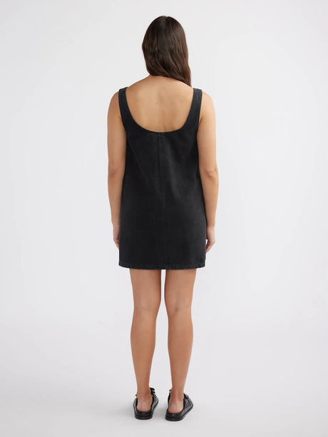 Amelie Denim Dress | Washed Black