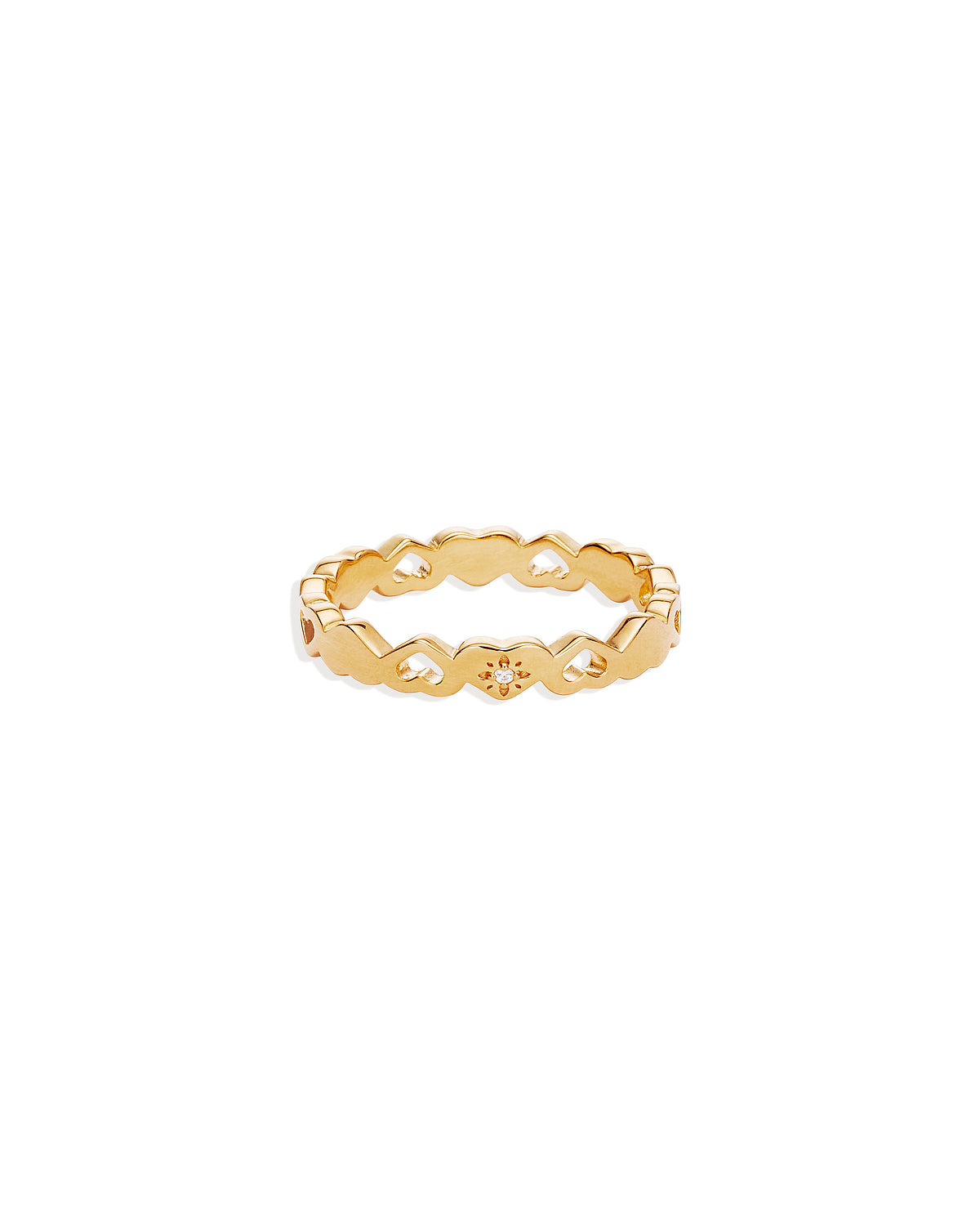 18K Gold Vermeil Gold Connected Hearts Ring