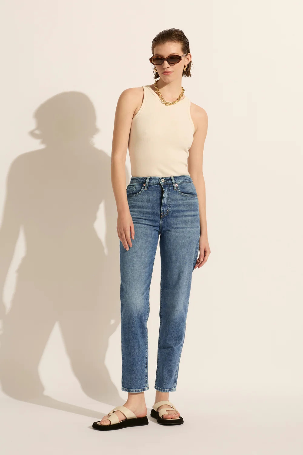 Outland Denim Abigail High Girlfriend Jean | New Blue