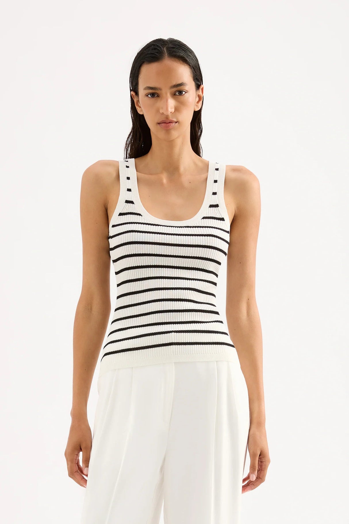 Rowan Knit Tank | Black Stripe