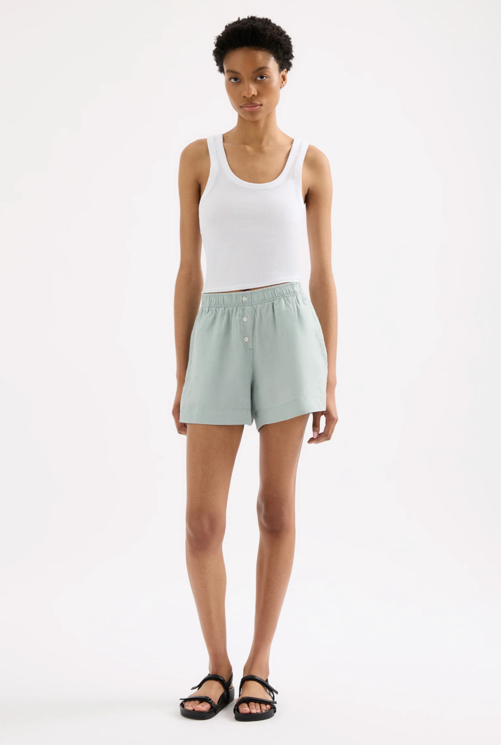 Lounge Linen Shorts | Seafoam