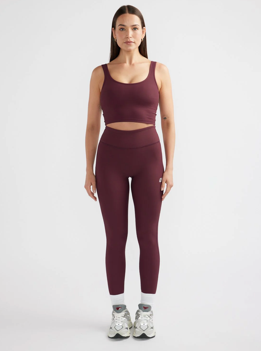 Athleisure Rib Legging | Cherry Cola