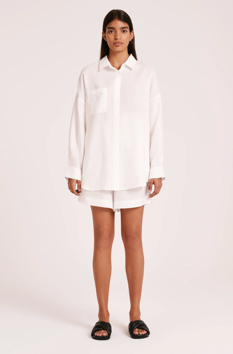 Lounge Heritage Linen Shirt | White