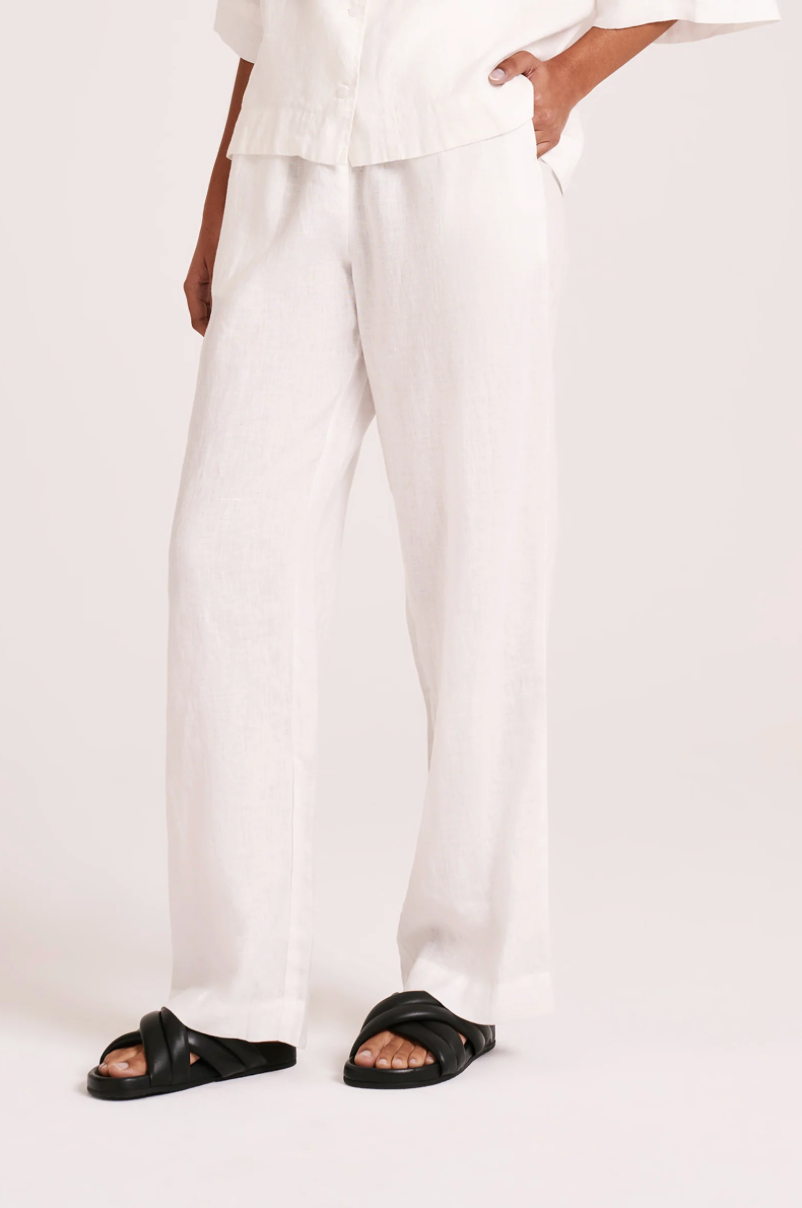 Lounge Linen Pant | White