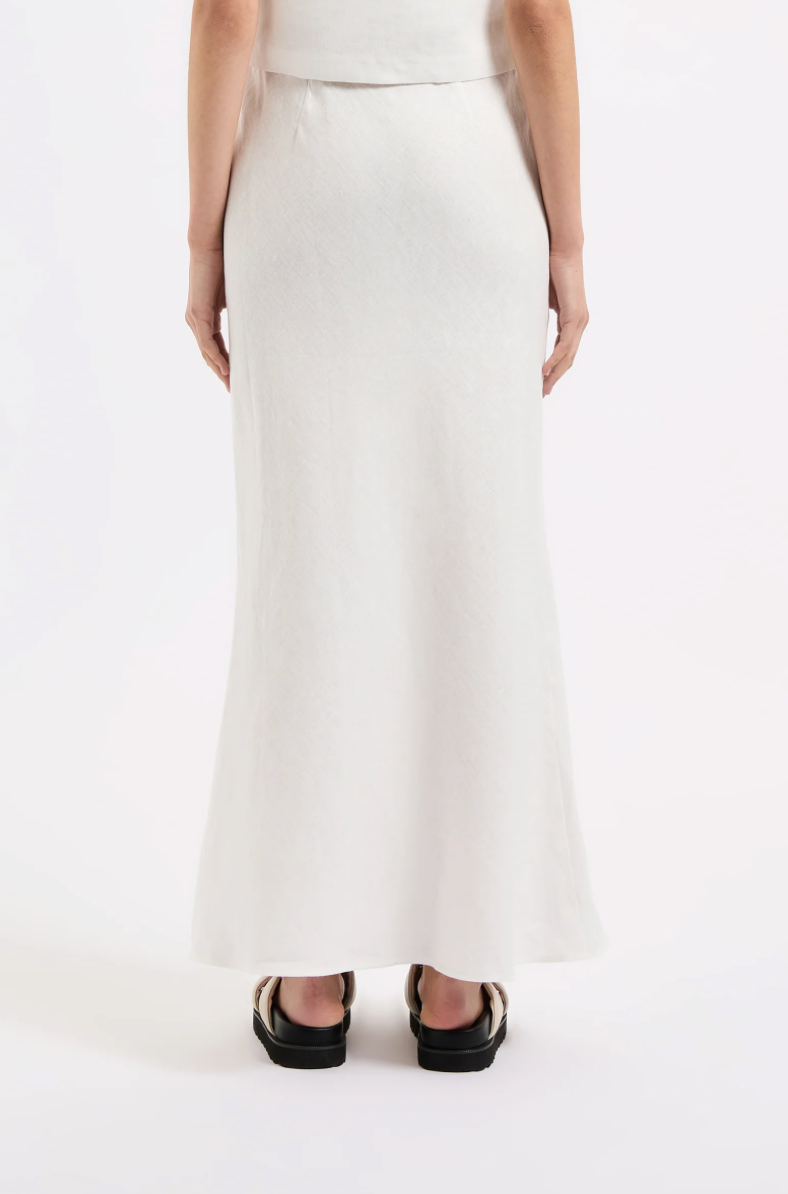 Amani Linen Skirt | White