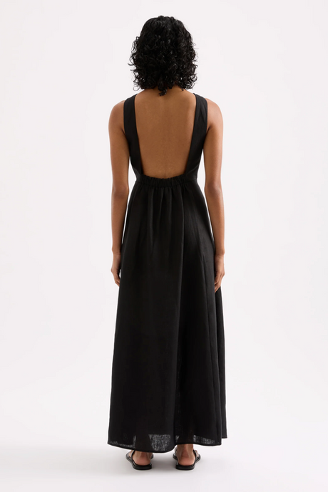 Gael Linen Maxi Dress | Black