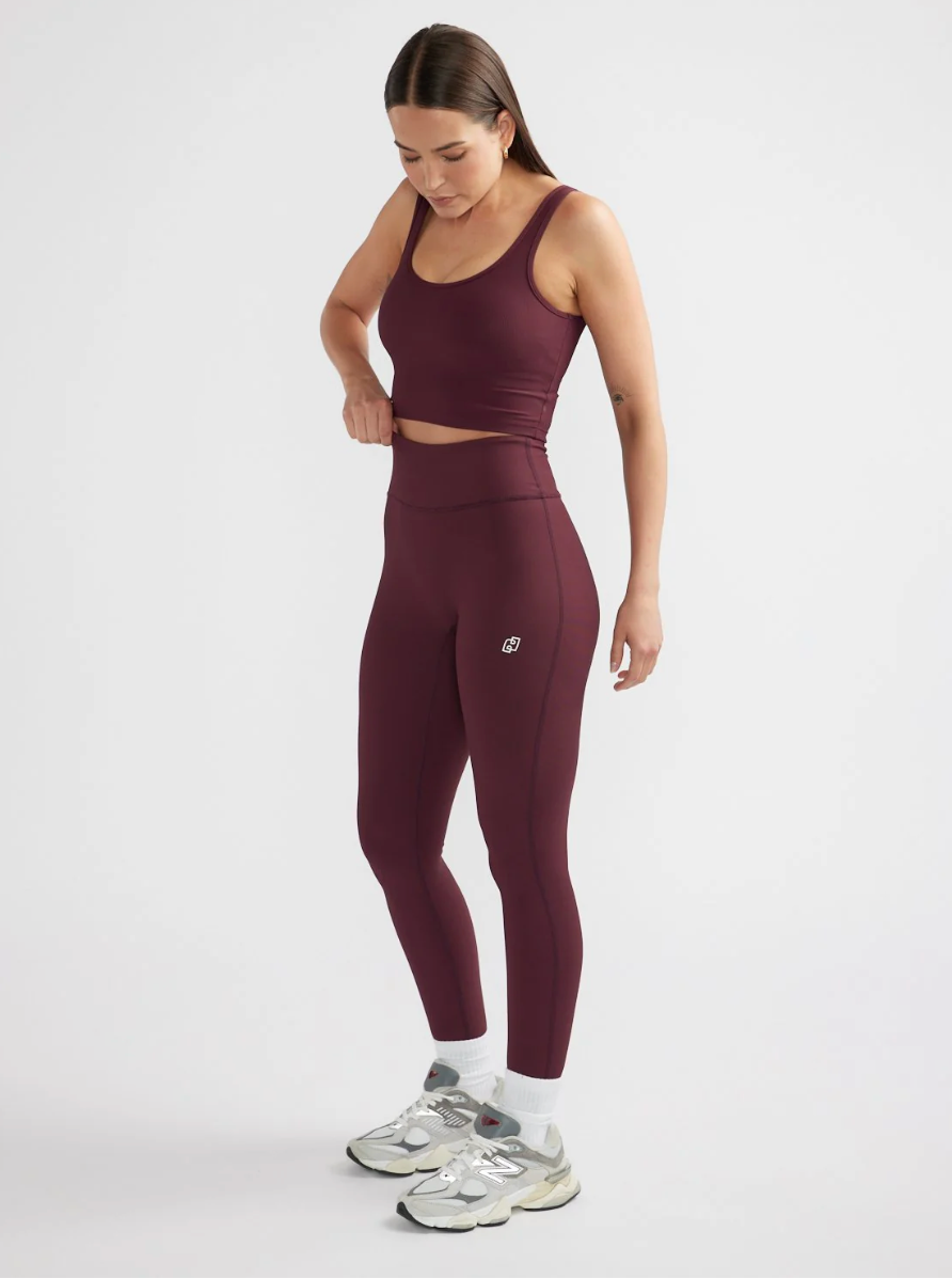 Athleisure Rib Legging | Cherry Cola