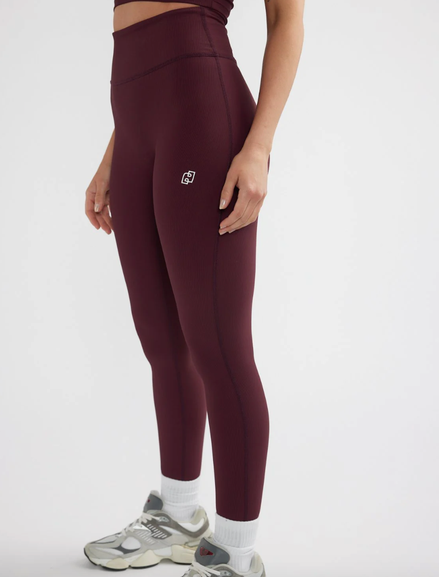 Athleisure Rib Legging | Cherry Cola