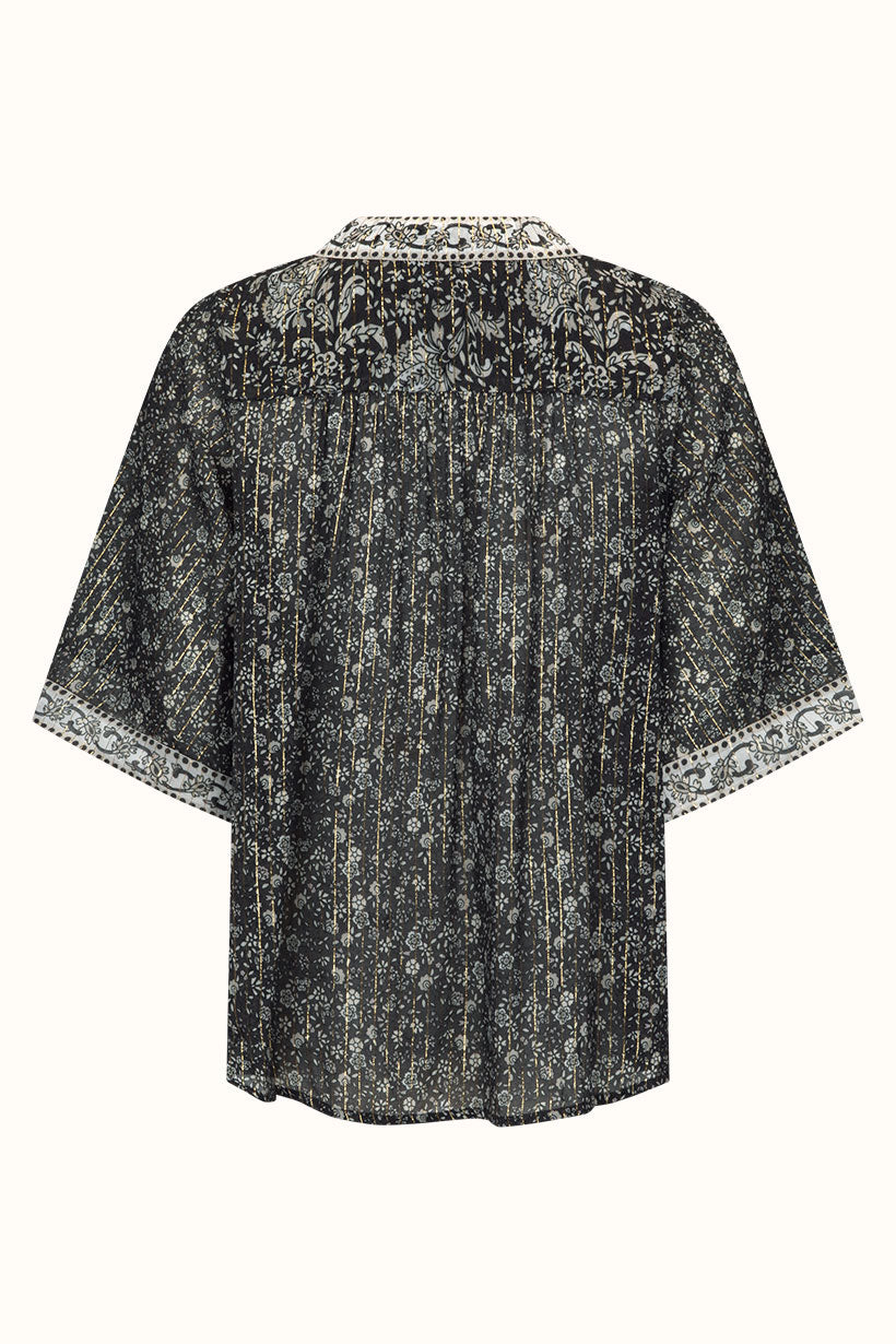 Little Bird Flutter Sleeve Blouse | Midnight