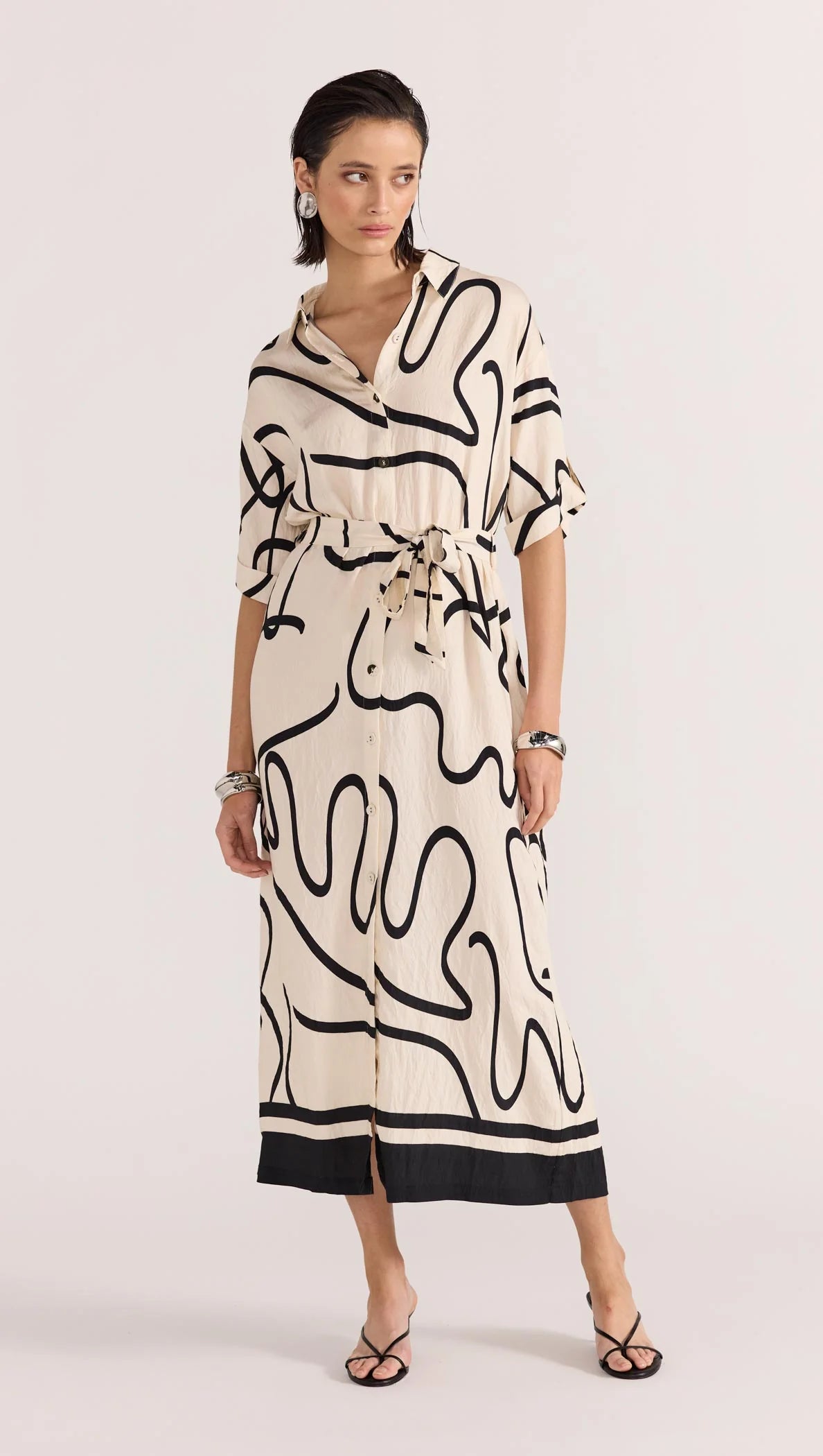 Zenith Midi Shirtdress | Abstract