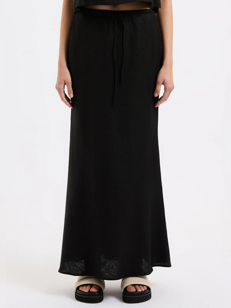 Amani Linen Skirt | Black