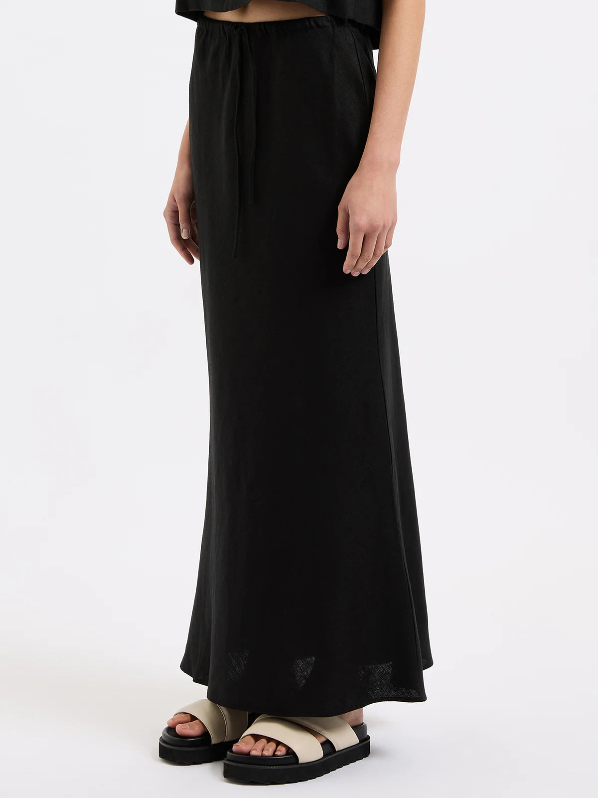 Amani Linen Skirt | Black