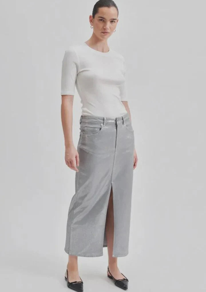 Aspect Metalic Skirt | Silver