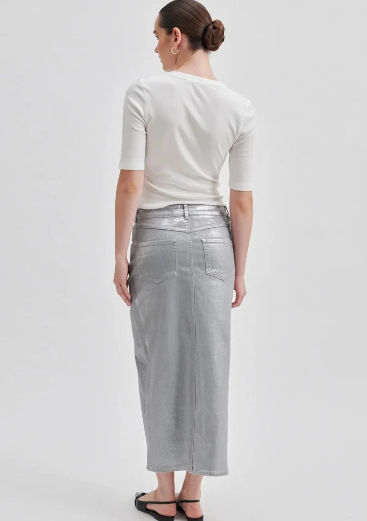 Aspect Metalic Skirt | Silver