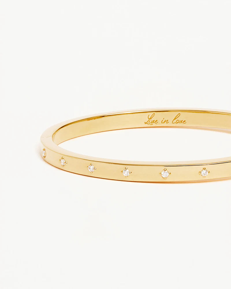 18k Gold Vermeil Live in Love Hinged Bracelet