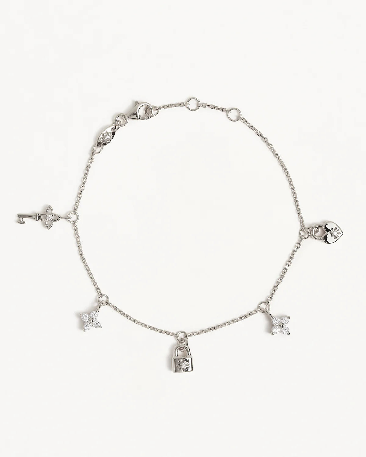 Sterling Silver Love Unlocked Charm Bracelet