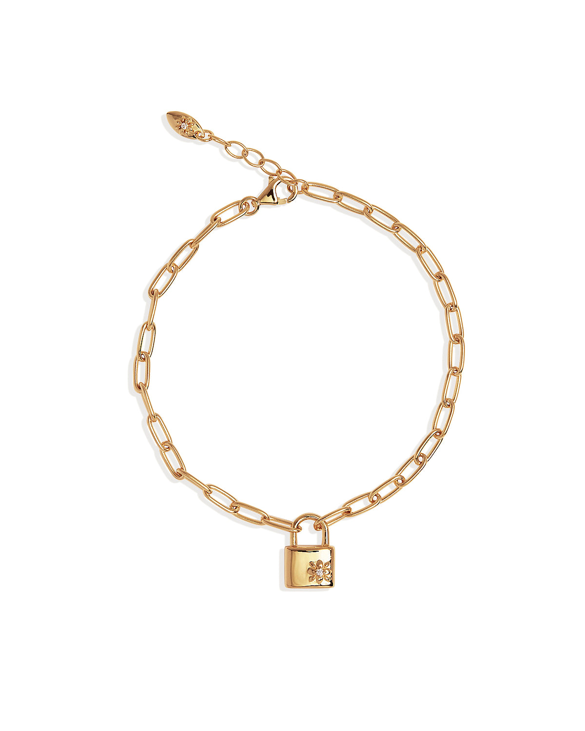 18K Gold Vermeil Promise of Us Lotus Padlock Bracelet