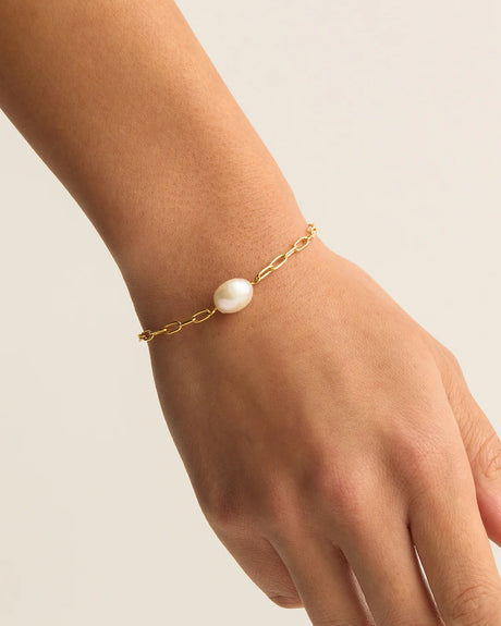 18k Gold Vermeil Breathe Pearl Bracelet