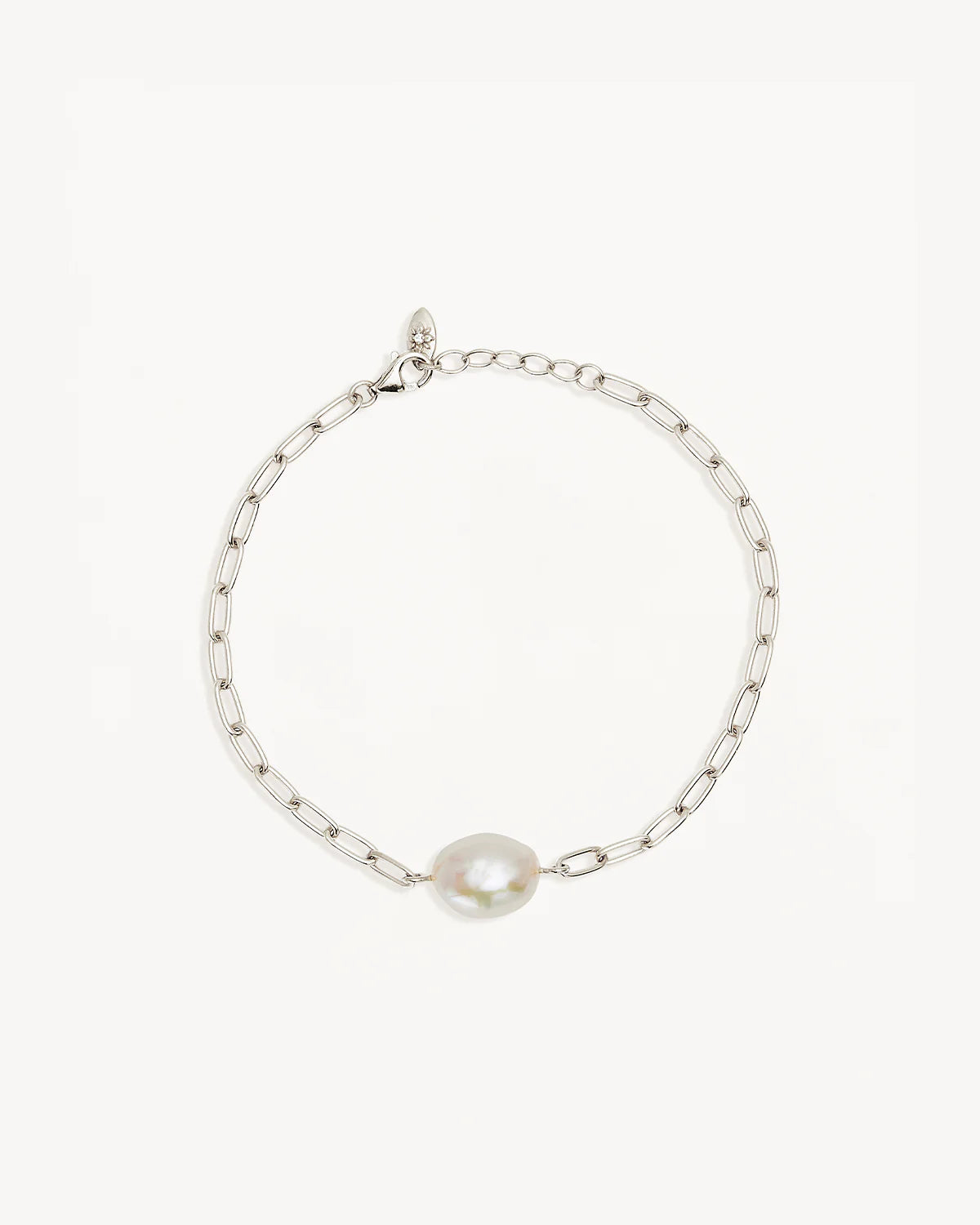 Stirling Silver Breathe Pearl Bracelet