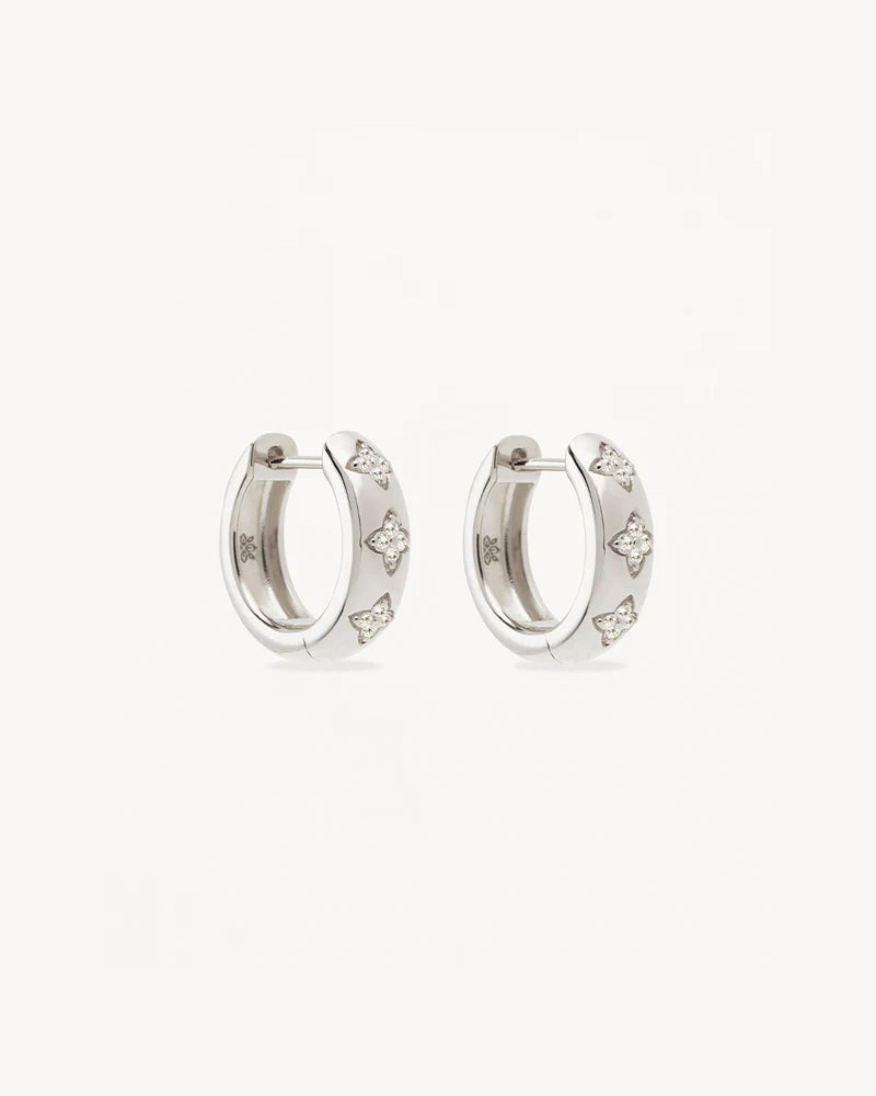 Sterling Silver Bloom With You Lotus Hoops