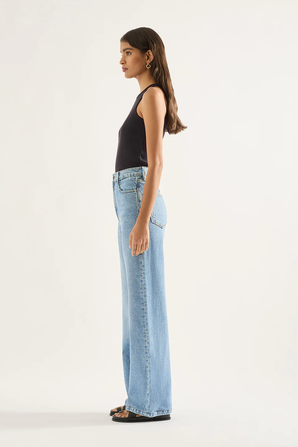 Outland Denim Ellie High Wide Leg Jean | Era Blue