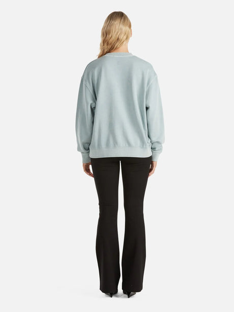 Lilly Oversized Sweater City Logo | Seafoam Wash