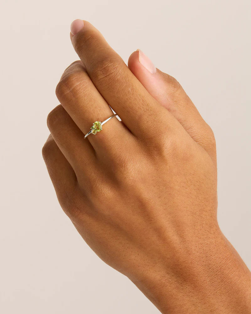 Sterling Silver Kindred Birthstone Ring - August