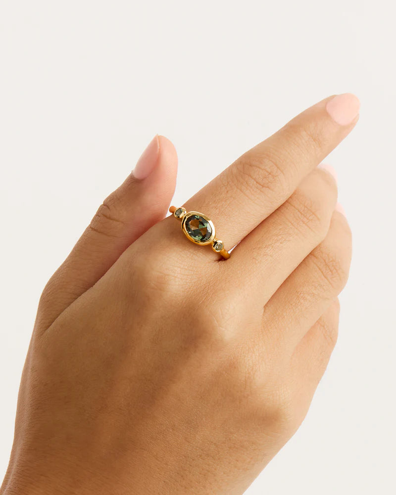 18k Gold Vermeil Radiant Soul Ring - Forest