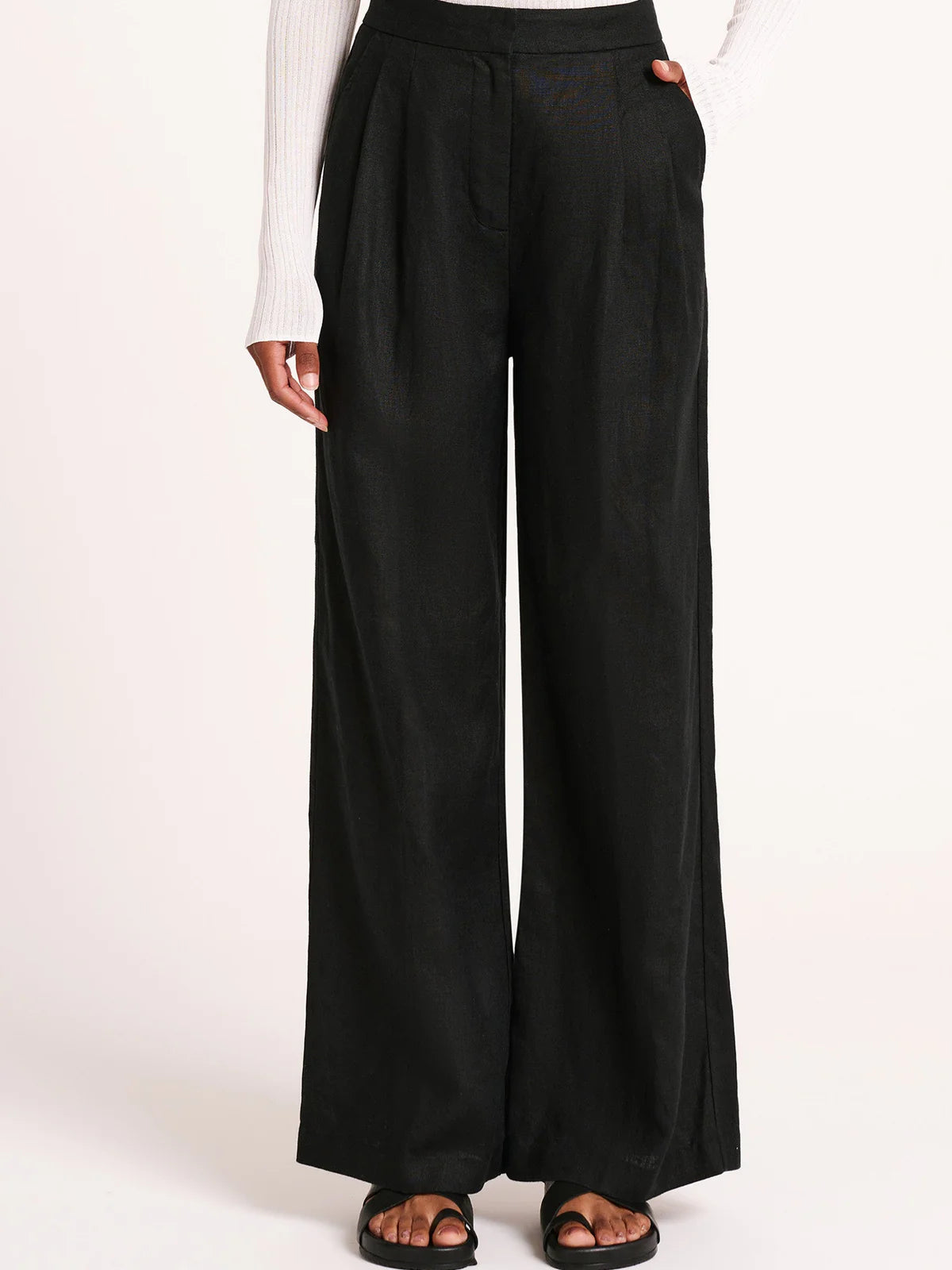 Thilda Linen Pant | Black