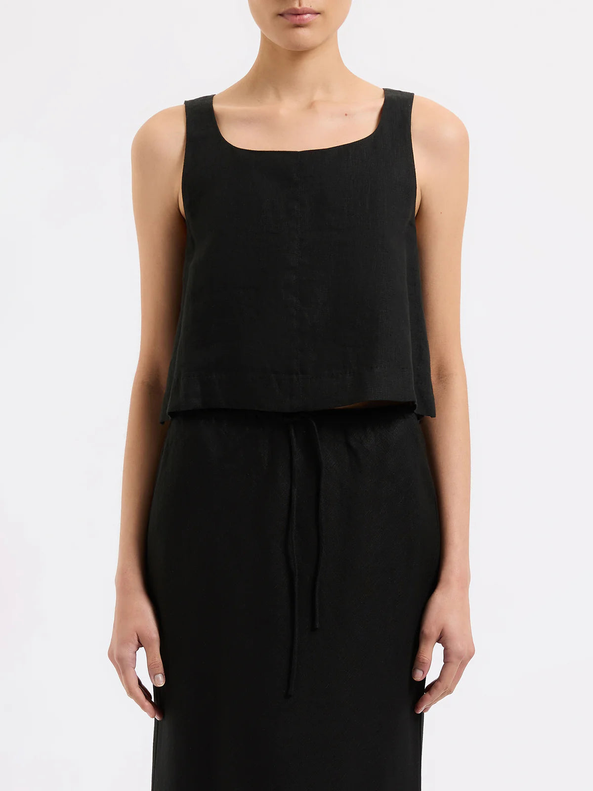 Thilda Linen Top | Black