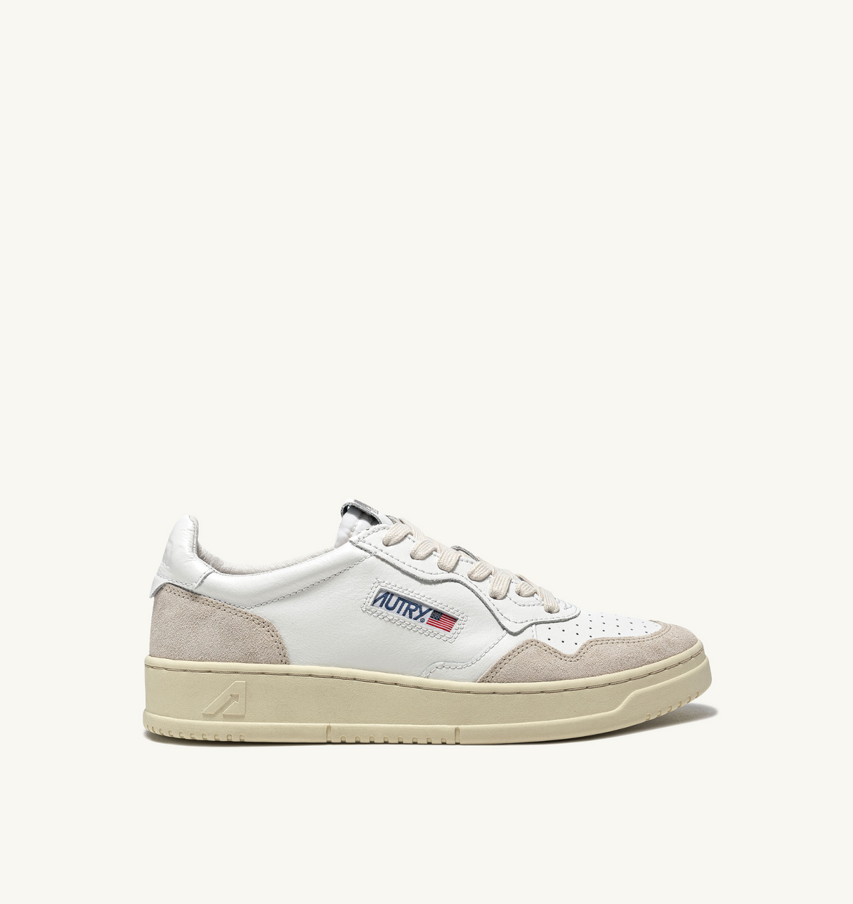 Autry Medalist Low Sneaker in Leather & Suede | White