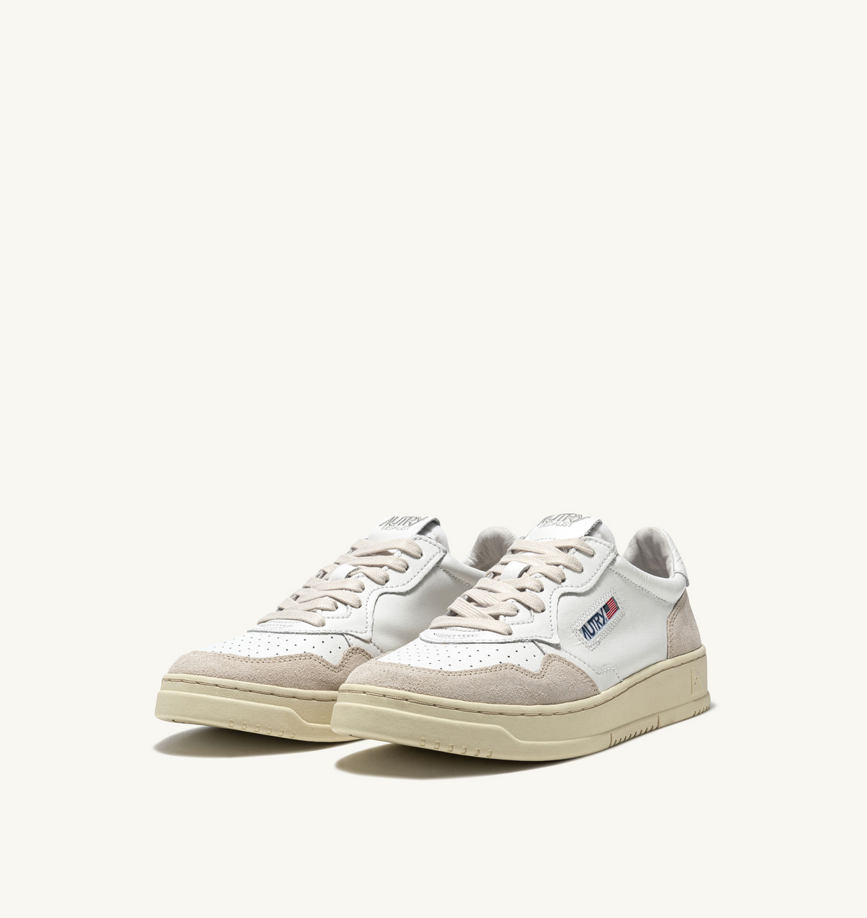 Autry Medalist Low Sneaker in Leather & Suede | White