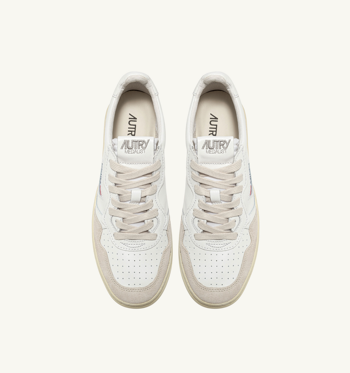 Autry Medalist Low Sneaker in Leather & Suede | White