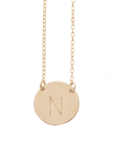 The Chloe - Large Initial Necklace - Gold Filled Misuzi